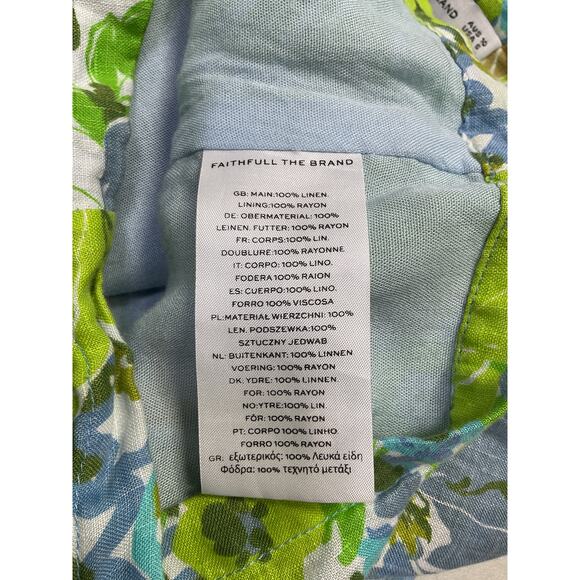 Faithfull The Brand 'Sa Sommas' Green Linen Skort Size M - Picture 5 of 5